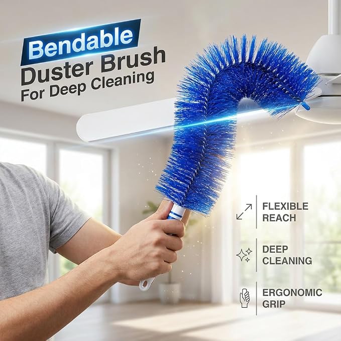 Fan Cleaning Brush, 2026 New Bendable Microfiber Head Dusting Brushes, Reusable Fan Cleaner Brush Dust Remover for Electric Fans, Air Conditioning, Car Vents and Blind (2pcs,mixedB, 48cm)