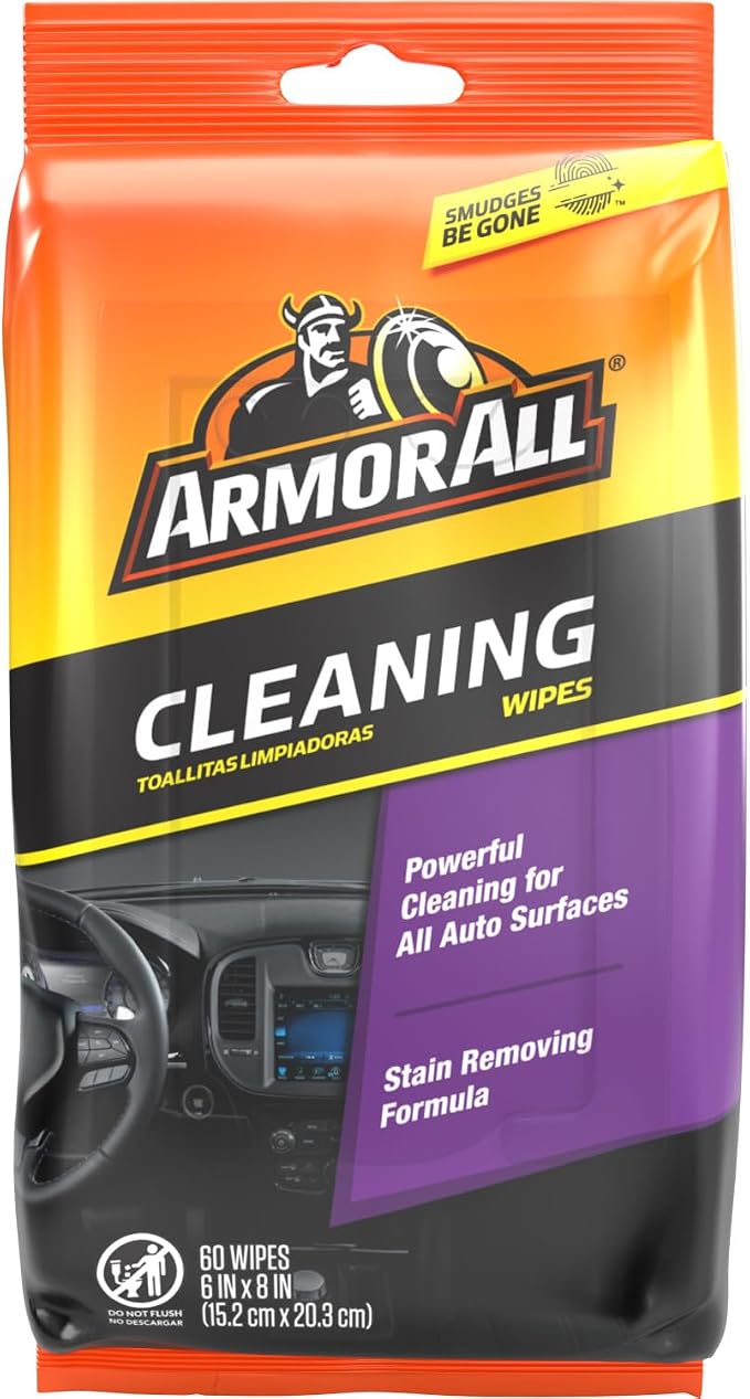 Armor All Car Interior Cleaner Wipes, Interior Cleaning Wipes for Cars, Trucks, Motorcycles, 60 Each (Pack of 6)