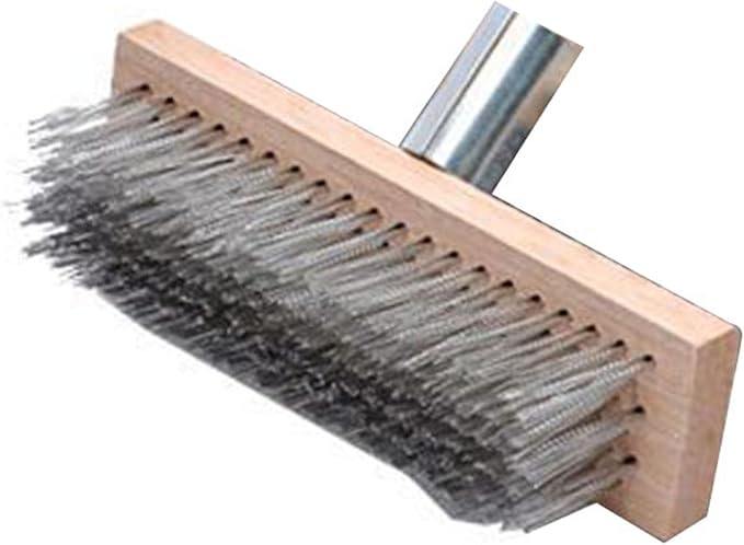 Duty Floor Scrub Brush with 20cm Stainless Steel Wire Deck Tool for Outdoor Moss Removal Patio Concrete Scrubber Broom