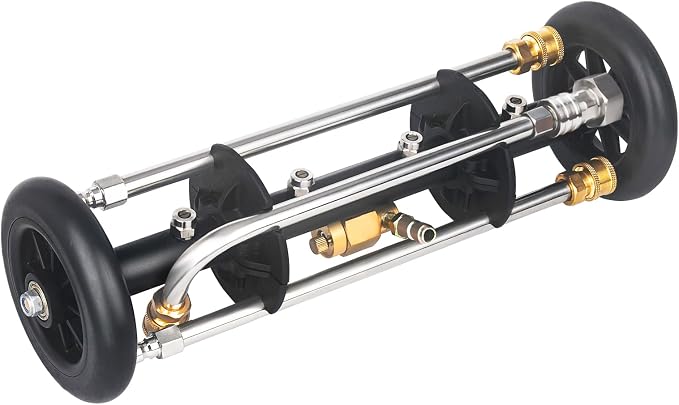 DUSICHIN Undercarriage Cleaner Water Broom Pressure Washer Attachment, 16 Inches Undercarriage Washer, Pressure Washer Underbody Cleaner 4 Extension Wands 4 nozzles DUS3202