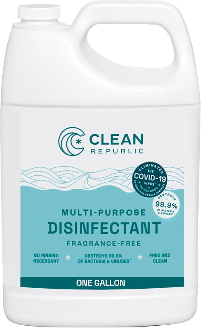 Multi-Purpose Disinfectant, Hypochlorous Acid Cleaner, 1 Gallon Bottle | EPA-Registered, Kills 99% of Bacteria, No Chemical Residue, Hypochlorous Acid, Non-Toxic, Fragrance Free, Family & Pet Safe