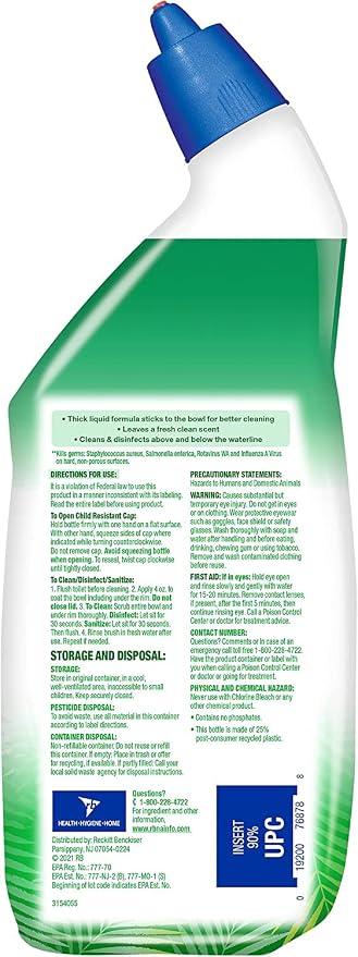 Lysol Cling Gel Toilet Bowl Cleaner, Country Scent, 24 Ounce (Pack of 3)