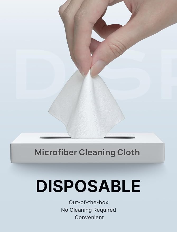 JSAUX Microfiber Cleaning Cloth 50 Pack, Lens Wipes for Eyeglasses Screen | Disposable microfiber lens cloth safe for glasses, camera, iPad, iPhone, Steam Deck, LCD TV, Switch 2, phone screens and more