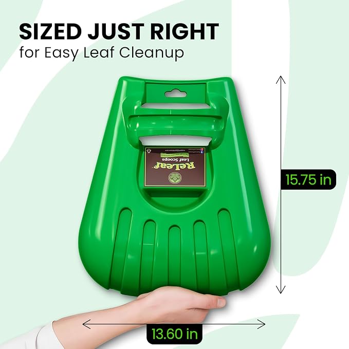 GARDEASE Leaf Scoops, Ergonomic Large Hand Held Rakes for Yard (1 Pair) | Closed-claw design scoops leaves and grass fast, wet or dry. Also great for mulch, compost, fruit picking and pet cleanup.