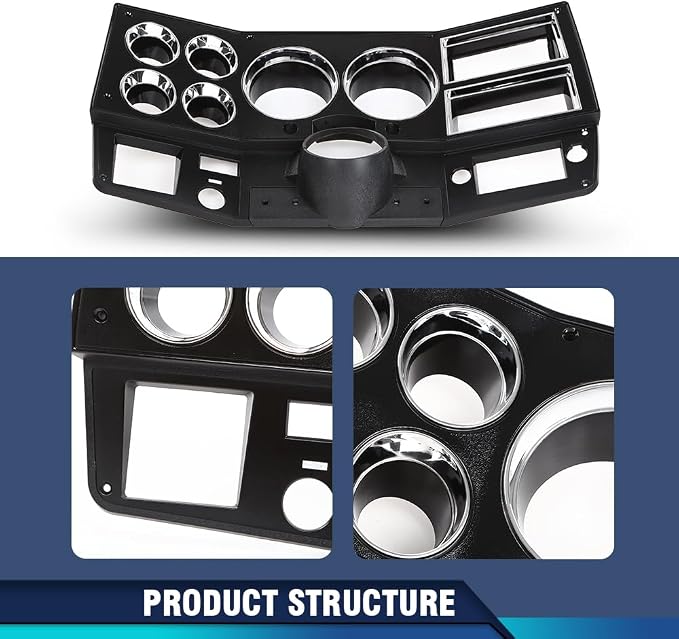 PIT66 Dash Bezel Panel Fit Chevy GMC Truck Blazer Suburban 1981-1983 | Lower Dashboard Trim with A/C & Wiper Switch Holes, Fits Chevy & GMC Trucks, Blazer, Suburban 1981-1983