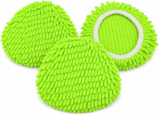 3 Pack Chenille Microfiber Mop Head Covers Compatible with O-Cedar Triangle Mops, Reusable Washable Mop Pad Refills, Replacement for Hardwood, Tile, Laminate & Vinyl Floors
