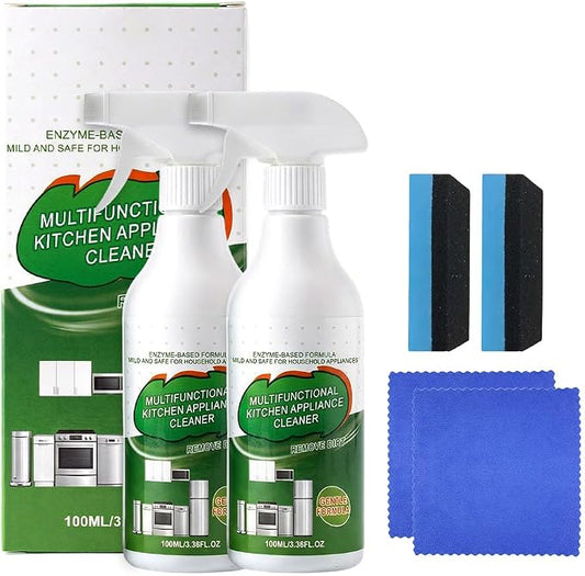 Multi-Purpose Enzyme Cleaner for Kitchen, 2026 Foam Cleaner Degreaser with Triple Enzyme Formula, PH Neutral Kitchen Appliance Cleaner for Stove Oven & Auto, Free Towel & Sponge (2set, 100ML)