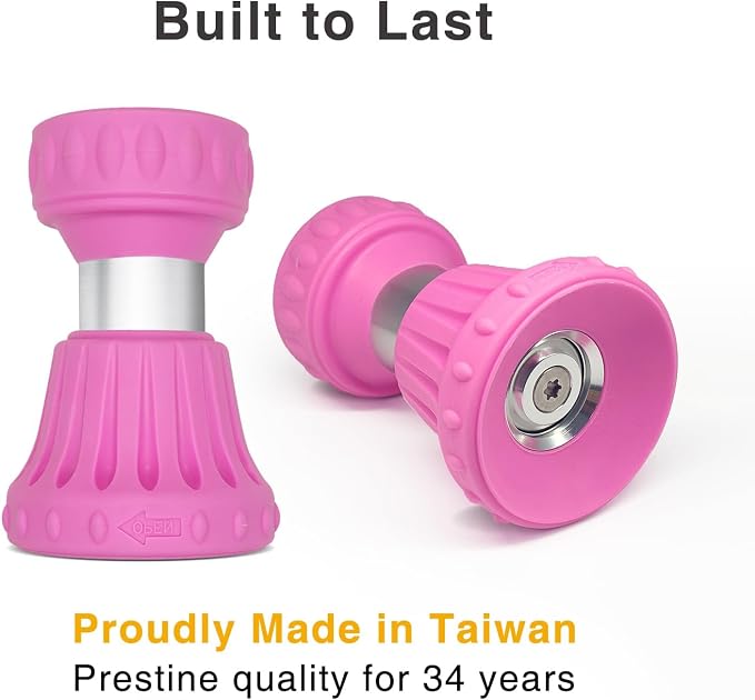 Cyprium Water Hose Nozzle Spray Water Nozzles For Garden Fireman Style Hose Nozzle Outdoor Hose Nozzle Sprayer High Pressure Watertight Connections For Reliable Use In Gardening, Cleaning, Pink