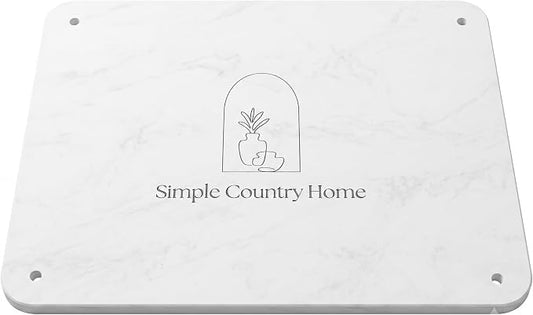 Stone Dish Drying Mat for Kitchen Counter - Ultra Absorbent Diatomaceous Earth Drying Stone, Fast Dry Non Slip Counter Mat Perfect for Dishes, Baby Bottles & Cups | White Marble ( 16x12 Inch )