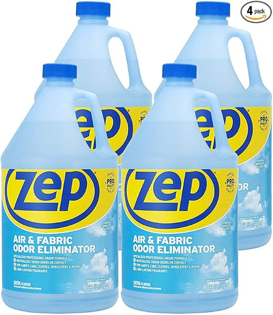 Zep Air Freshener and Fabric Odor Eliminator - Fresh-Breeze Scent - 1 Gallon (Case of 4) ZUAIR128 - Long-lasting Fragrance that Neutralizes Tough Odors on Contact