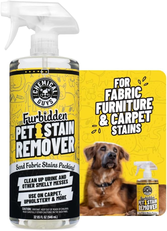 Chemical Guys, Furbidden Pet Stain & Odor Cleaner for Carpet & Seats, 32 oz | Lifts pet stains from urine and vomit and neutralizes odors on carpet, upholstery and fabric, multi-surface