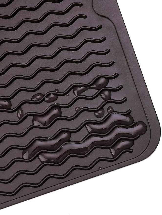 MicoYang Silicone Dish Drying Mat for Multiple Usage,Easy clean,Eco-friendly,Heat-resistant Silicone Mat for Kitchen Counter,Sink,Bar,Bottle,or Cup Coffee M 17 inches x 6 inches