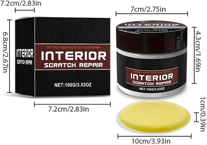 Car Scratch Repair Kit 2026 Upgraded, Interior Scratch Remover for Car Dashboard Plastic Leather, Restorer Cream with Long-Lasting Protection & Gloss Enhancement - 4.23 oz