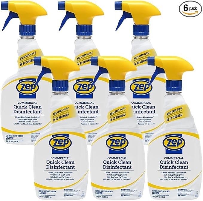 Zep Home Pro Commercial Quick Clean Disinfectant - 32 Fl. Oz. - R49806 - Pro Trusted Cleaning Power: Now in Refreshing Scents and Family Friendly Formulas (6)