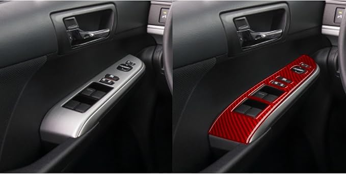 Real Carbon Fiber Trim for Toyota Camry Accessories | for 2012 2013 2014 Door Glass Lifting Control Panel Window Switch Panel Interior Thick Overlay Decal 2PCs