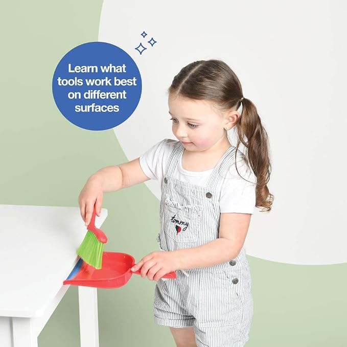 Play22 Kids Cleaning Set 4 Piece - Toy Cleaning Set Includes Broom, Mop, Brush, Dust Pan - Toy Kitchen Toddler Set is A Great Toy Gift for Boys & Girls