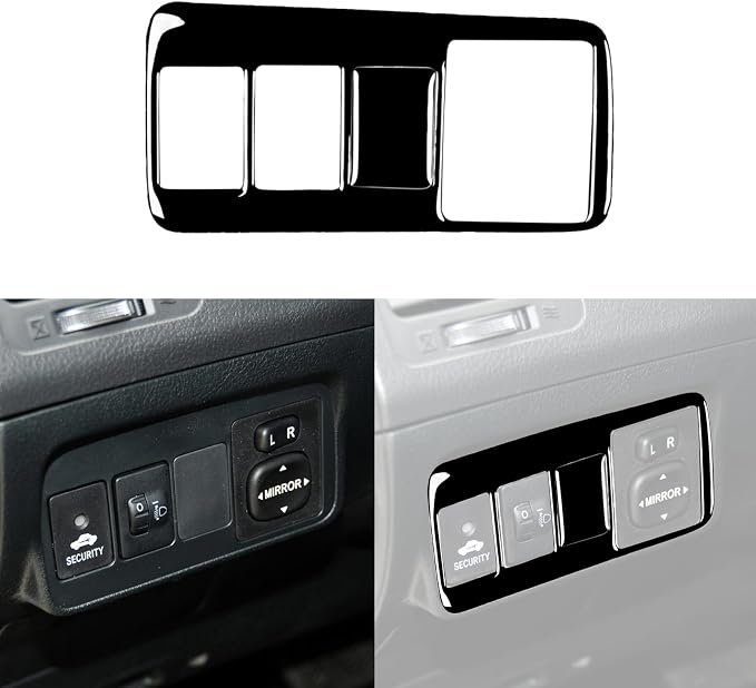 Glossy Bright Piano Black Car Driver Side Headlight Switch/Rearview Mirror Control Panel Sticker Interior Trim Compatible with Toyota Corolla 2009 2010 2011 2012 2013 Auto Trim Accessories