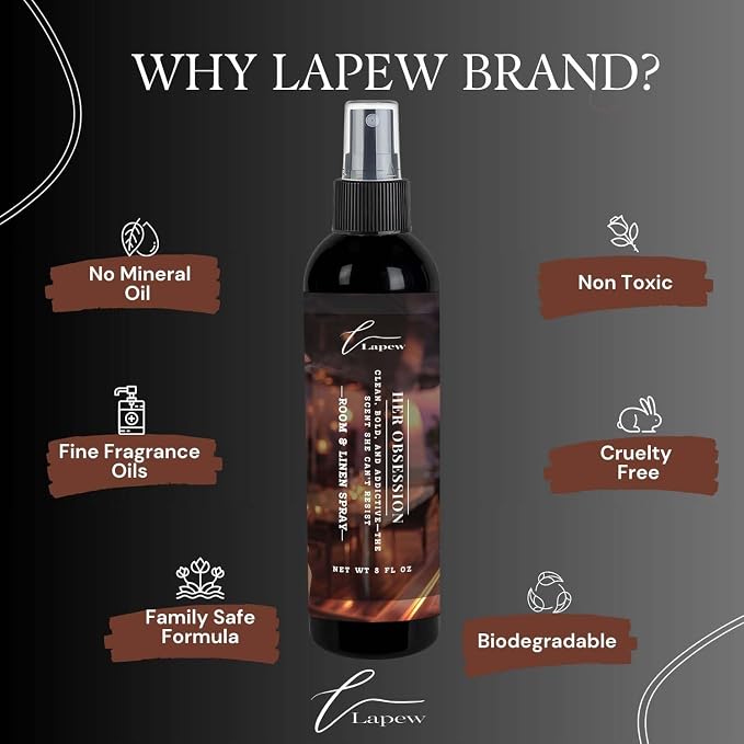 Lapew Room & Linen Spray | Fragrance Mist for Home, Car & Office | Fabric & Air Freshener | Neutralizing Mist | Made in USA | Her Obsession