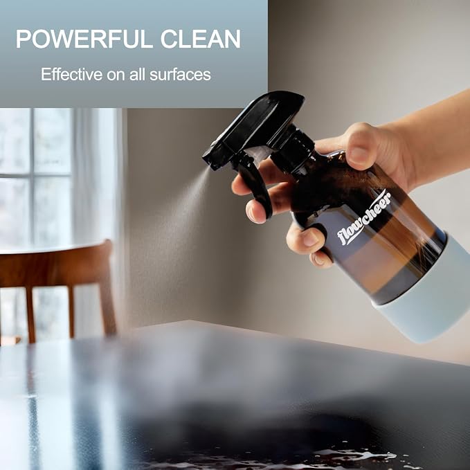 flowcheer Multi-Surface Cleaner Kits-2 Pack Reusable Spray Bottles & 4 Pack All Purpose Cleaner Refills Tablet, 4 x 16.9 Fl oz Bottles of Spray Cleaner Lemon and Lavender Scent