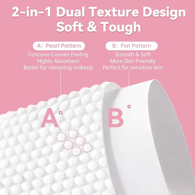 Face Towels, Face Towels Disposable 80 Count, Biodegradable Disposable Face Towel Dry Wipes, Lint-Free Dot Texture Cloths for Sensitive Skin, Makeup Removal and Skincare