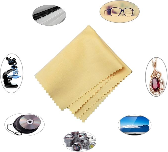 Microfiber Screen Cleaning Cloths, HTTX 4-Pack 6 x 7 inches for Cell Phones, Tablets, LCD TV, Laptop, Camera Lenses, Surface Tablet, Monitor, Car GPS Screens, Spectacles, Glasses, Watches [Yellow]