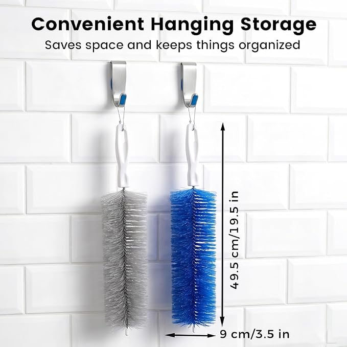 Fan Cleaning Brush, Bendable Microfiber Head, Microfiber Duster for Electric Fan and Blind, Reusable Dust Remover Washable ldeal for Electric Fans Air Conditioning, Home Car Vents, Curtain (Blue 1PC)