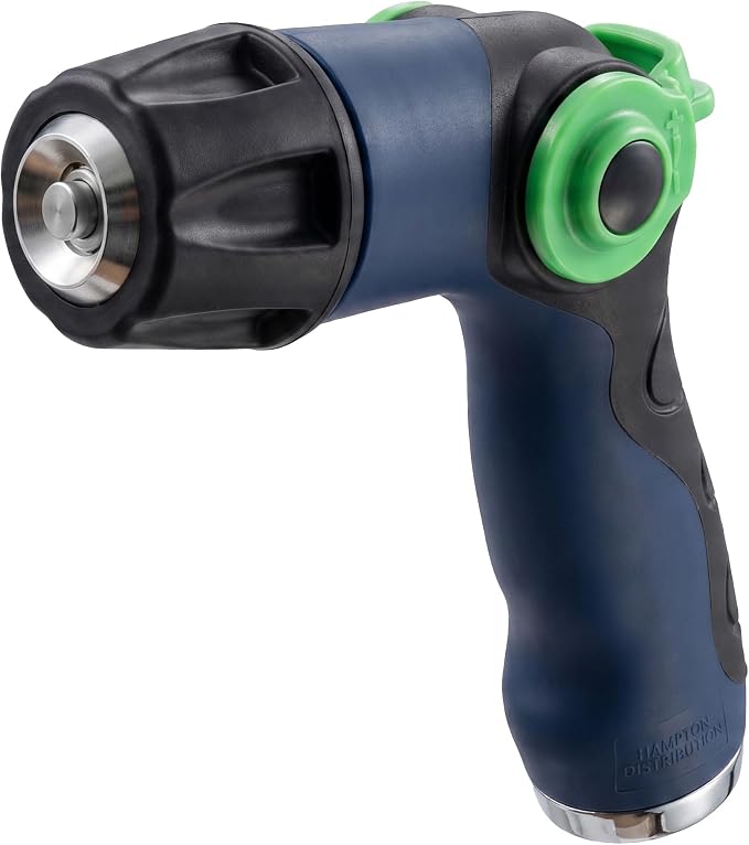 Heavy Duty Metal Garden Hose Nozzle, High Pressure Spray, Adjustable Flow | Hose Nozzle Thumb Control, Premium Water Hose Nozzle For Watering Plants, Lawns, Washing Cars & Pets