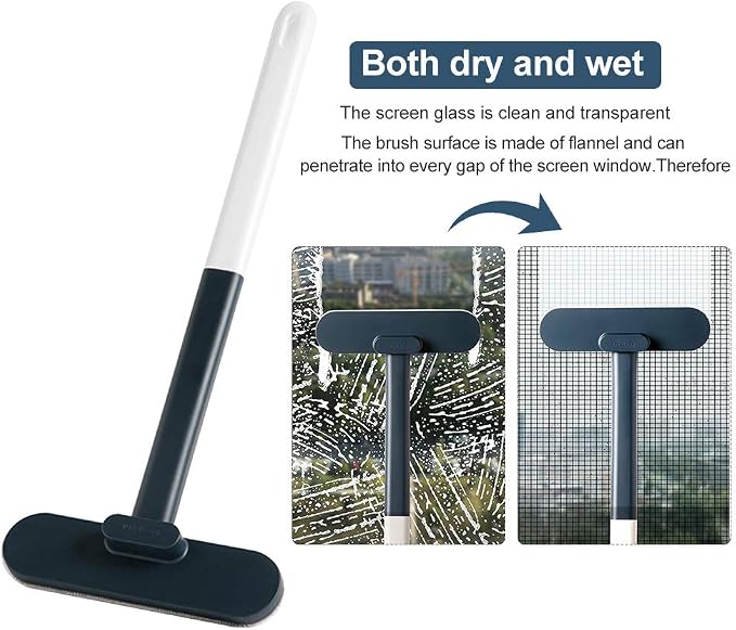 Window Screen Cleaner Brush,Mesh Screen Lint Brush,Window Screen Cleaning Brush Washing Equipment, Multifunctional Cleaning Brush(Blue)