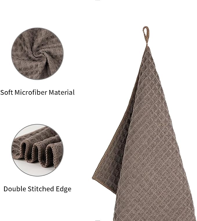 watchget 4 Pack Microfiber Espresso Barista Cleaning Towels, Light Brown | Professional 12"x12" Lint-free Rags; Highly Absorbent Cleaning Towels for Espresso Steam Wands & Coffee Bar Counters