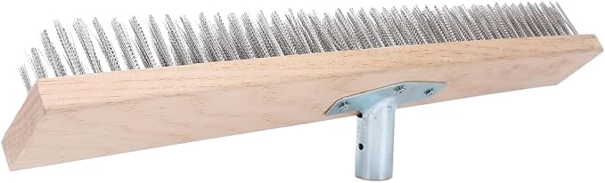50cm Stainless Steel Floor Scrubber, Heavy Duty Rough Surfaces Cleaning Brush, Wire Scrub Brush for Courtyard Patio Driveway Deck Concrete