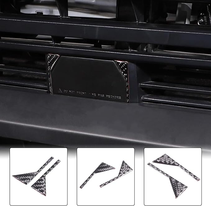 Aunginsy Car Front Trailer Hook Trim Sticker Compatible with Toyota Tundra/Sequoia 2022 2023 2024 Pickup Truck Real Carbon Fiber Material Decorative Sticker Protection Cover Exterior Accessories