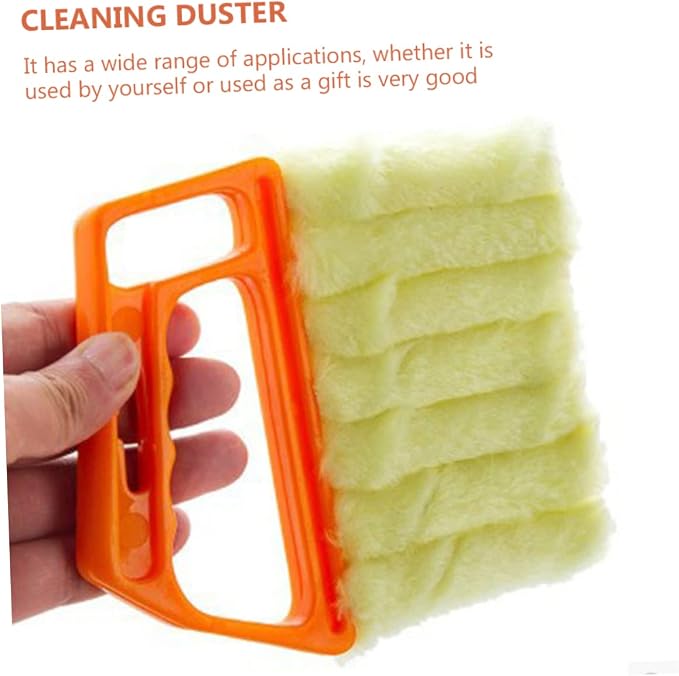 2pcs Microfiber Window Blind Cleaner Shutter Duster Brush Handheld Pulley Cleaning Tool