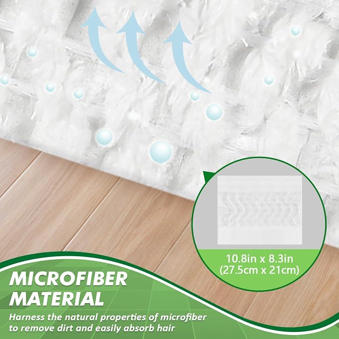 GLIMGLINT Heavy Duty Dry Sweeping Cloths Compatible with Swiffer Sweeper, Disposable Duster Mop Pads Refills for Floor Cleaning, Pet Hair, Dust and Dirt, Dry Cloths for Wood Floors, 32 Count