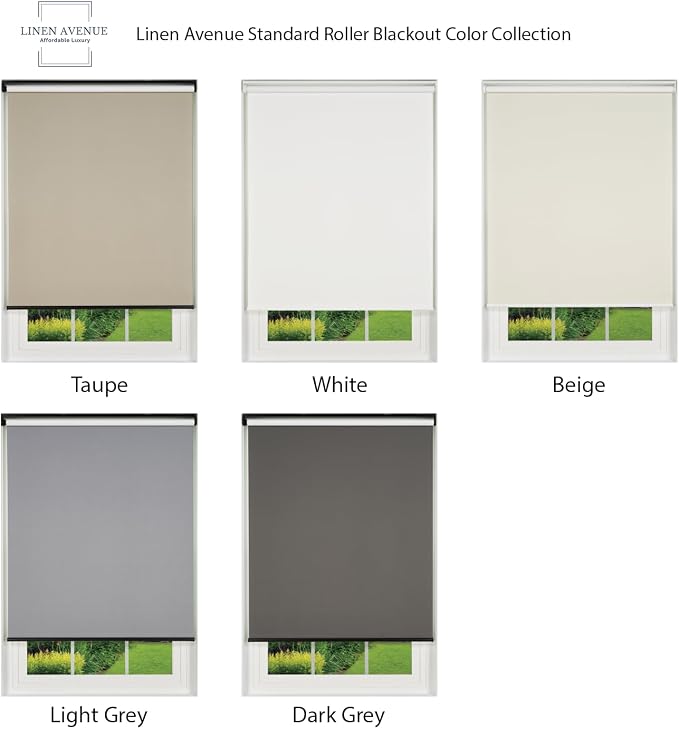 Customizable Cordless Blackout Sierra Collection Roller Shade, White 54" to 59" W X 54" H (Arrives 1/4" Narrower)