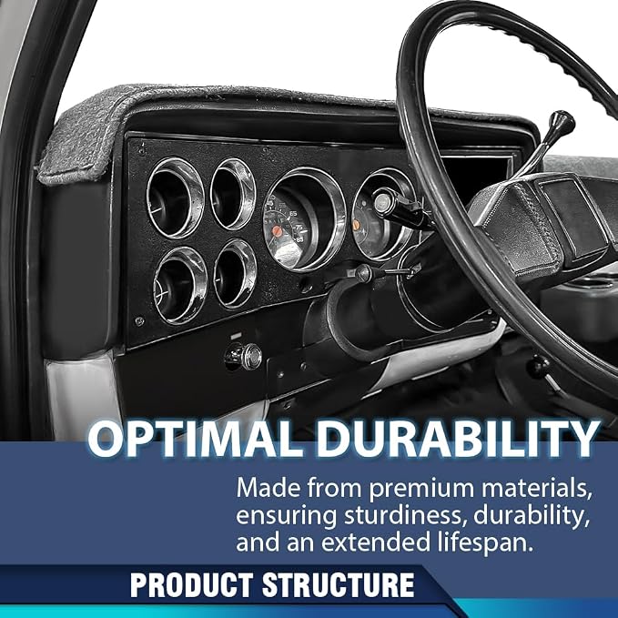 PIT66 Dash Bezel Storage Box Fit Chevy GMC Truck Blazer 1984-1987 | Black Dashboard Panel with Storage Compartment Fit Chevy GMC Truck Blazer Suburban 1984-1987 Without A/C&Wiper Switch Hole