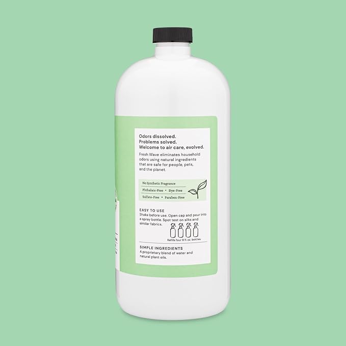 Fresh Wave Odor Eliminator Spray Refill, Room & Fabric, 32 oz, Original | Refills Fresh Wave spray bottles, Plant oil formula, No phthalates or parabens, Fabric and room deodorizer
