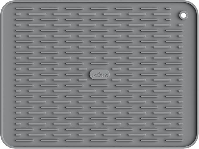 ME.FAN Silicone Dish Drying Mat for Kitchen Counter, Dish Drying Pad for Sink, Refrigerator or Drawer, Countertop Protection Pad M - 16''×12'' - Grey