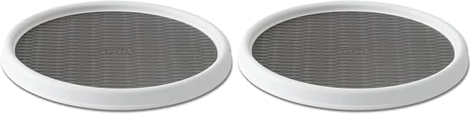 Copco Basics Non-Skid Pantry Cabinet Lazy Susan Turntable, 12-Inch, White/Gray, 1 Count (Pack of 2)