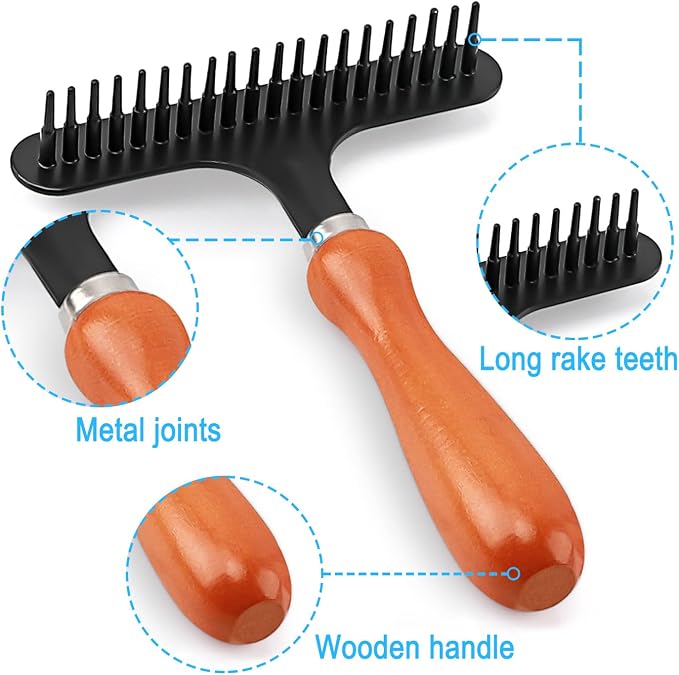 Carpet Rake for Restoration - Shag Rug Groomer and Hair Cleaner Suitable for Carpets (4.3 Inch Width, 1 Piece)