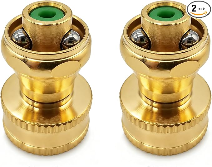 Brass Nozzle for Garden Hose, 2PCS 3/4” High Pressure Water Sweeper Nozzle Adjustable Twist for Garden Watering Driveway Cleaning Car Washing