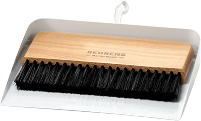 Behrens White Galvanized Dustpan & Brush Set