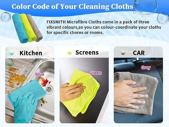 FIXSMITH Shop Towels-800 Pack, Multi-Functional Shop Rags, 12 x 16 in Microfiber Cleaning Cloth, Highly Absorbent Cleaning Rags, Cleaning Towels for Car Kitchen Home Office