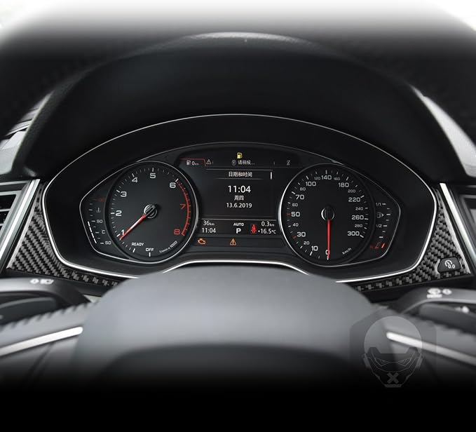 Real Carbon Fiber Trim for Audi 80A Q5 Accessories | for SQ5 2018-2025 Dash Instrument Cluster Speedometer Frame Cover Sticker Interior Thick Overlay Decal