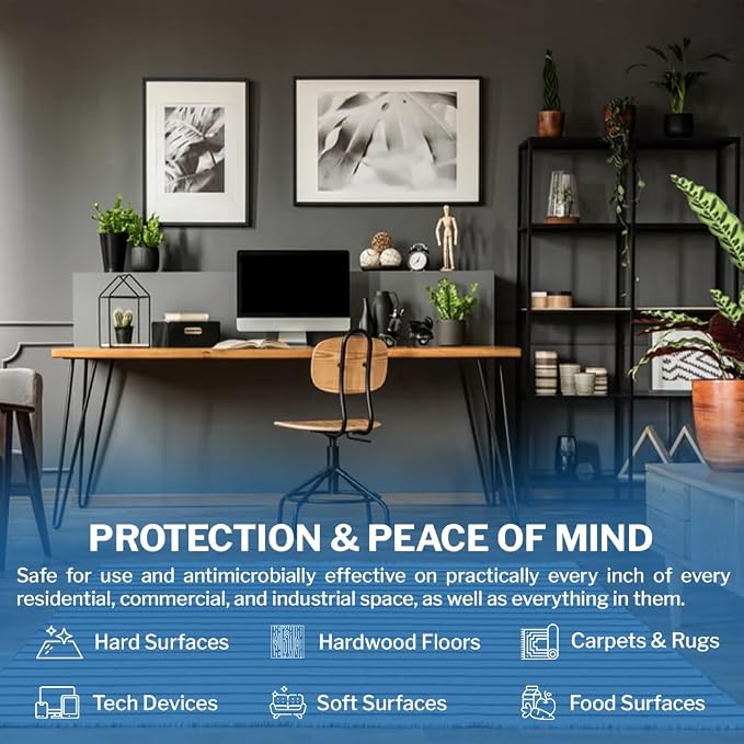 PermaSafe SHIELD 90-Day Antimicrobial Surface Protectant Spray | Long-Lasting, Multi-Surface Protection Against Growth & Spread of Bacteria, Mold, Mildew, Fungi & Algae | Indoor & Outdoor Use - 1 Gal