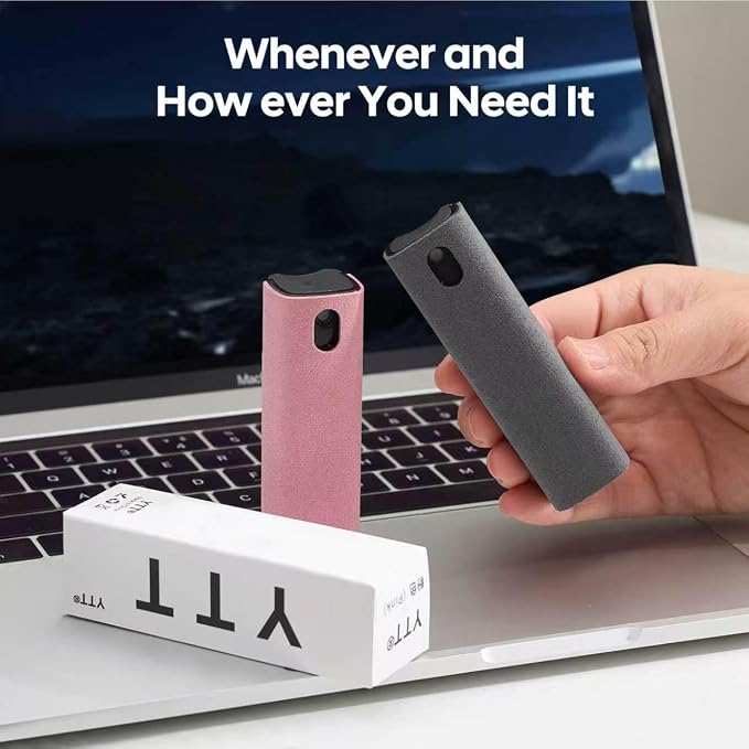 YTT Touchscreen Screen Cleaner Spray, for Phones iPad Car (Grey) | Two-in-One Spray & Microfiber Cloth, Streak-Free Finish, Ideal for Phone, Laptop, MacBook & Car Touchscreens