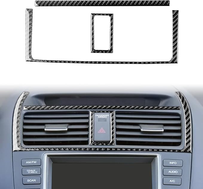 Real Carbon Fiber Trim for Honda Accord Accessories | for 2003 2004 2005 2006 2007，Central Console A/C Air Outlet Vent，Thick Overlay Sticker Decal