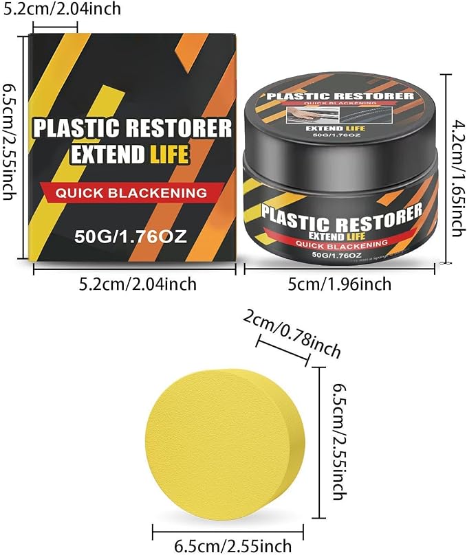 Car Trim Restorer 50g Coating with Sponge | Black Trim Restorer Automotive for Vehicle Interior Exterior Tire Headlight Engine Wheel Window Dash