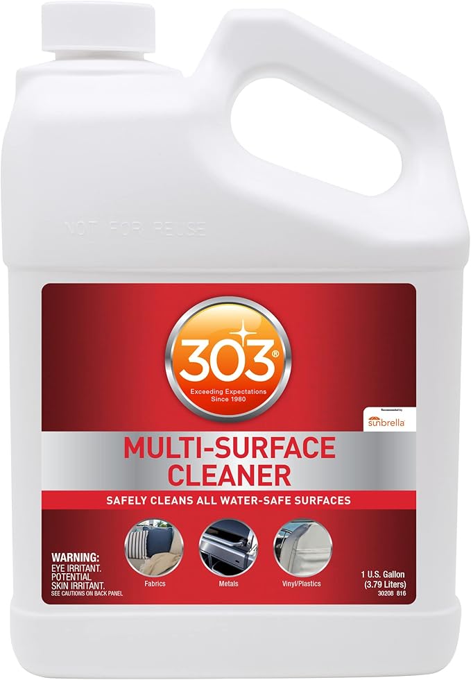 303 Products Multi-Surface Cleaner - Safely Cleans All Water Safe Surfaces, Including All Types of Fabric and Vinyl, Rinses Residue Free, Manufacturer Recommended, 1 Gallon (30570) | Removes dirt and stains from water-safe surfaces with a residue-free ...