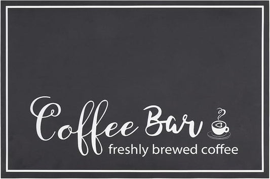 Findosom 12"x 20" Dish Drying Mat, Super Absorbent & Cuttable Coffee Mat, Hide Stain Bar Mat for Kitchen Counter, Coffee Bar Accessories, Black