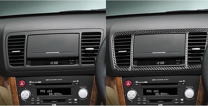 JKYUKU Real Carbon Fiber for Subaru Accessories Center Air Condition Vent | for Legacy/Outback 2005-2009, Black Center Air Condition Vent Sticker, Easy Installation/Removal, Tool-Free Installation
